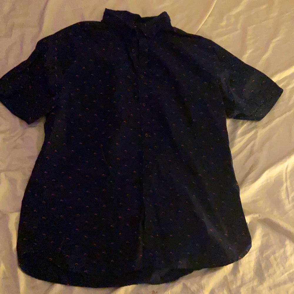 CACTUS MAN Ricky Singh XL blue shirt with red dolphins